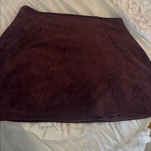 BlankNYC Faux Suede Burgundy Mini Skirt